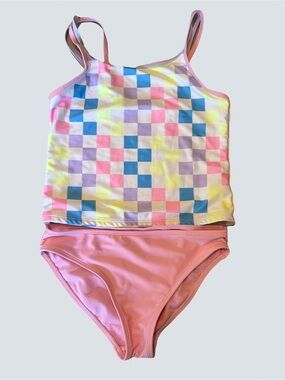 Wonder Nation Pastel Check Tankini with Pink Bottoms